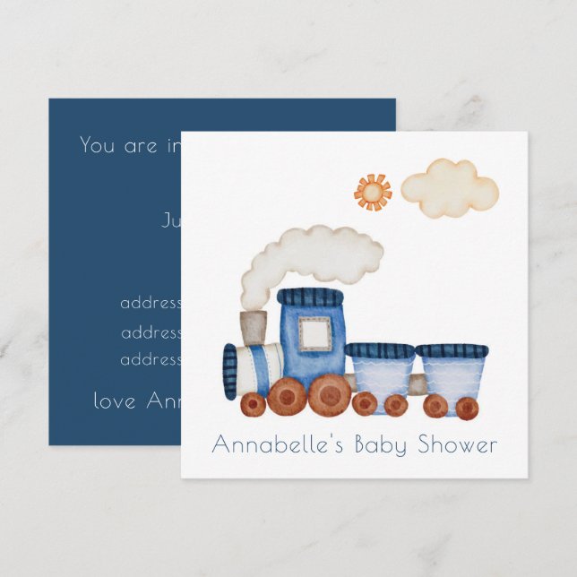INVITATION : BABY SHOWER : TOURISME (Devant / Derrière)
