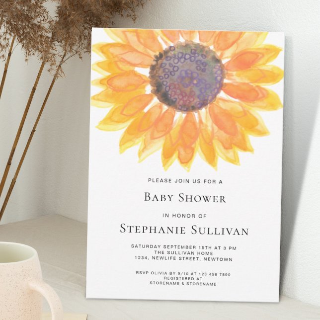 Invitation Baby shower tournesol (Créateur téléchargé)