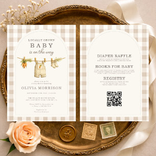 Invitation Baby Shower Tout en Un Produits Locaux