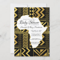 Baby shower tribal Black and Gold Africa