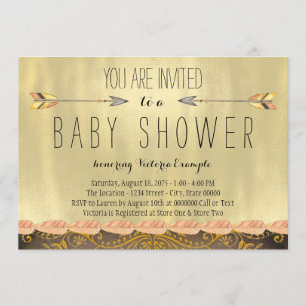 Invitation Baby shower tribal de garçon de flèche