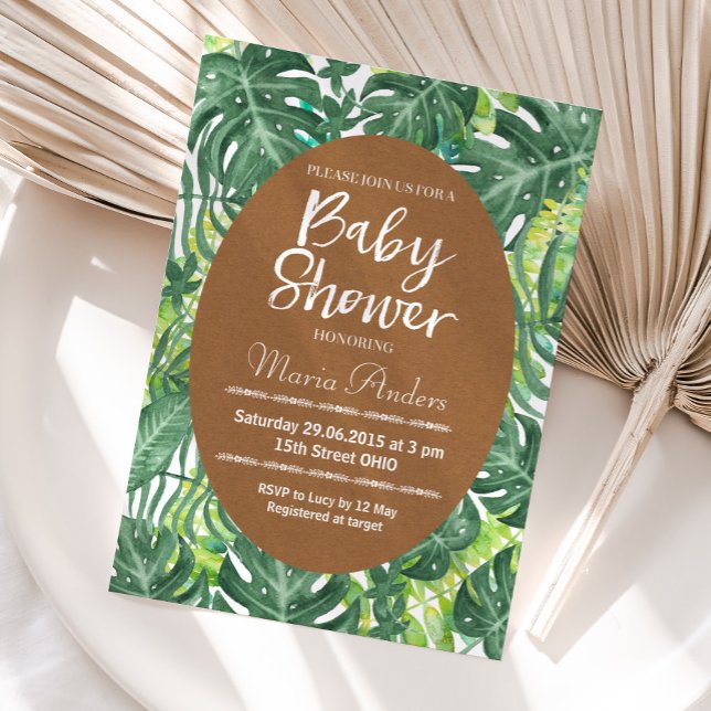 Invitation Baby shower tropical (Créateur téléchargé)