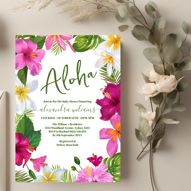 Invitation Baby shower tropical boho (Créateur téléchargé)