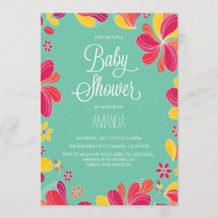 Invitation Baby shower tropical de Luau