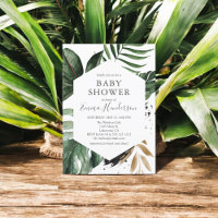 Baby shower tropical de verdure estivale