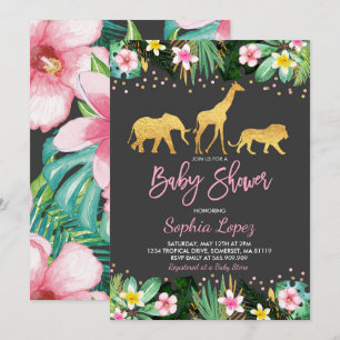 Invitation Baby shower tropical d'invitation de baby shower