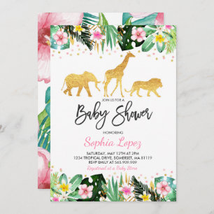 Invitation Baby shower tropical d'invitation de baby shower