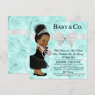 Invitation Baby shower Turquoise Blue Breakfast