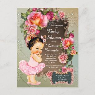 Invitation Baby Shower Tutu Rose Rose