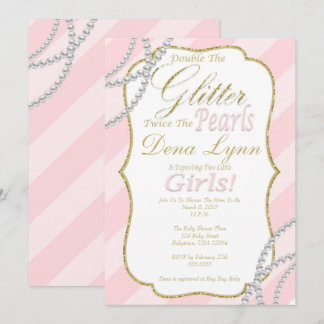 Invitation Baby shower Twin Girls