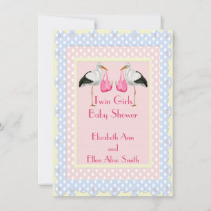 Invitation Baby shower Twin Girls