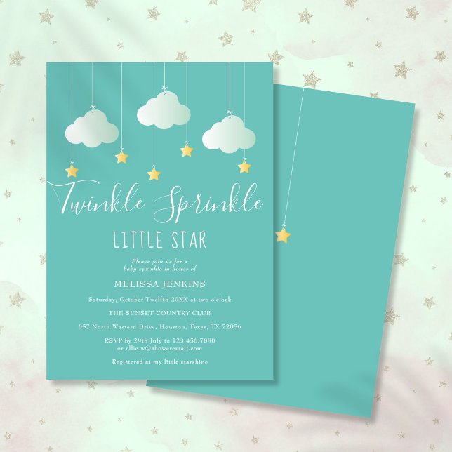 Invitation Baby shower Twinkle Sprinkle Little Star (Twinkle Sprinkle Little Star Baby Shower Invitation)