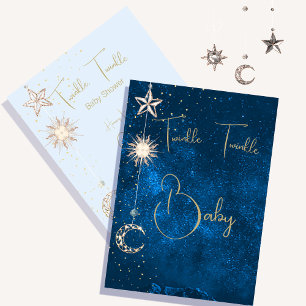 Invitation Baby shower Twinkle Stars Moon