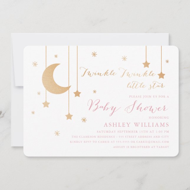 Invitation Baby shower Twinkle Twinkle (Devant)