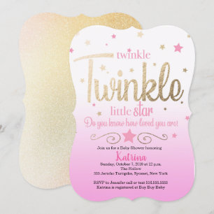 Invitation Baby shower Twinkle Twinkle Little Star
