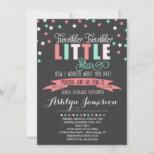 Invitation Baby shower Twinkle Twinkle Little Star en vitatio