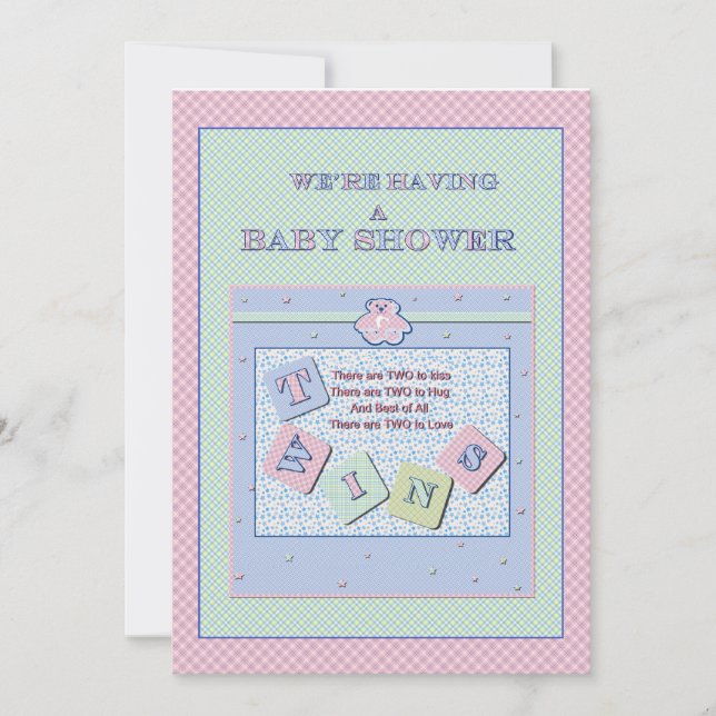 Invitation Baby shower Twins (Devant)