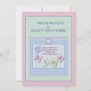 Invitation Baby shower Twins