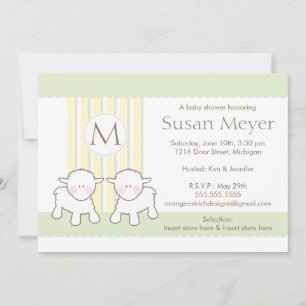 Invitation Baby shower - Twins