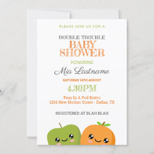 Invitation Baby shower Twins