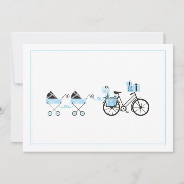 Invitation Baby shower - Twins (Devant)