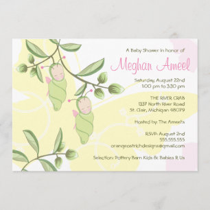 Invitation Baby shower Twins - Papillons