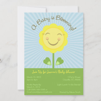 Invitation Baby shower "Un bébé est en fleurs" - B