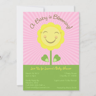 Invitation Baby shower "Un bébé est en fleurs" - R