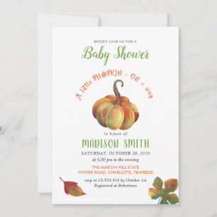 Invitation Baby shower Un Petit Citrouille Est En Route