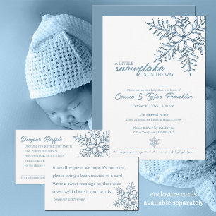 Invitation Baby shower Un petit flocon de neige est sur le ch