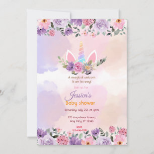 Invitation Baby shower Unicorn