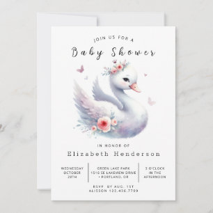 Invitation Baby shower unique en ligne Swan