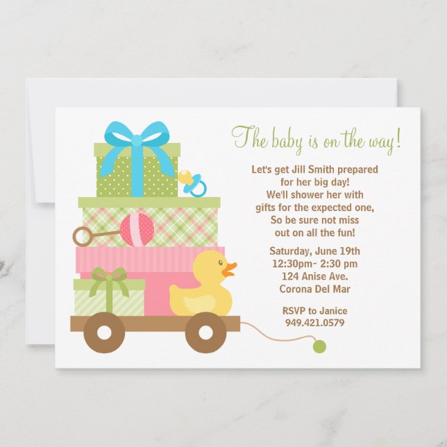 Invitation Baby shower Unisex (Devant)