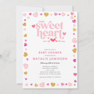 Invitation Baby shower Valentine Little Sweetheart