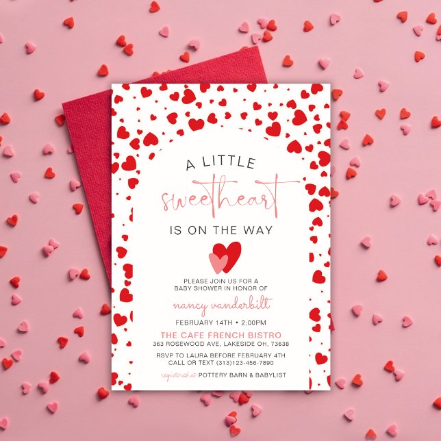 Invitation Baby shower Valentine Modèle d'invitation (Créateur téléchargé)
