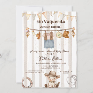 Invitation Baby shower Vaquerito Cowboy espagnol