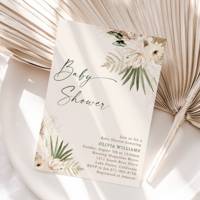 Invitation Baby shower végétal bohème (Créateur téléchargé)