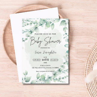 Invitation Baby shower verdoyant