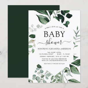 Invitation Baby shower verdure Botanique Aquarelle Invitati