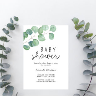 Invitation Baby Shower Verdure Eucalyptus 