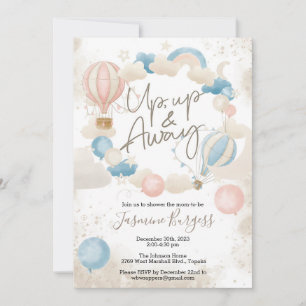 Invitation Baby shower vers le haut, vers le haut et vers l'e