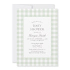 Baby shower vert de l'En vichy du Sage neutre pour