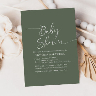 Invitation Baby shower vert de taille minimale