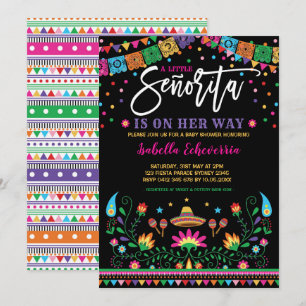 Invitation Baby shower vibrant mexicain Senorita Fiesta