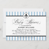 Baby shower vintage bleu Fleur de Lis