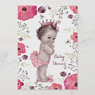 Invitation Baby shower vintage de princesse Watercolor