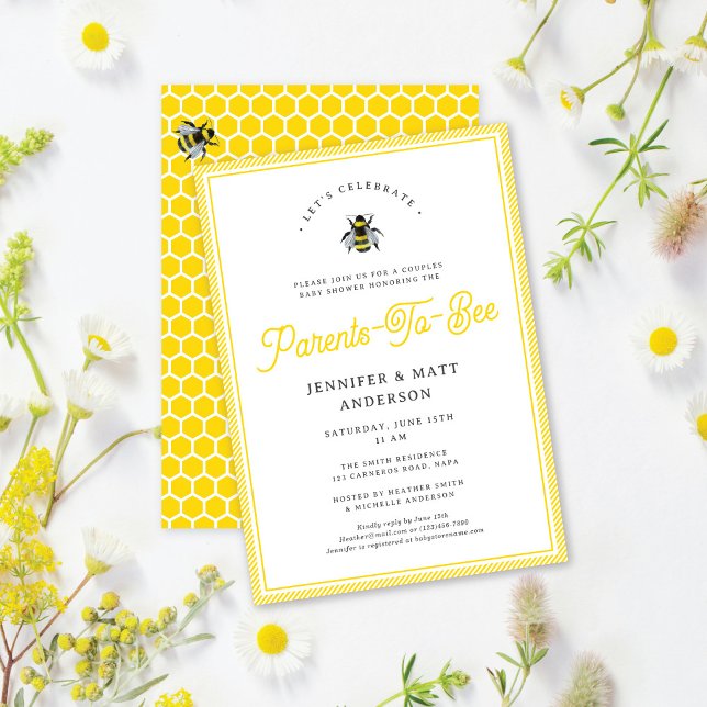 Invitation Baby shower Vintage doux pour les parents d'abeill (Créateur téléchargé)