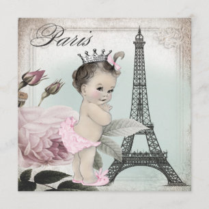Invitation Baby shower vintage Paris