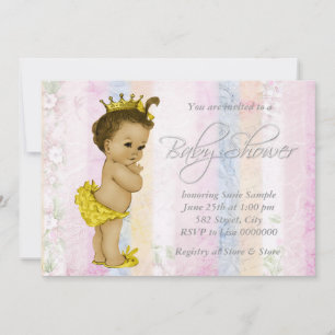 Invitation Baby shower Vintage Pastel Rainbow