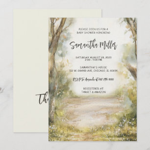 Invitation Baby shower Vintage rustique personnalisé